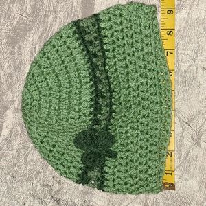 Hand crocheted shamrock beanie